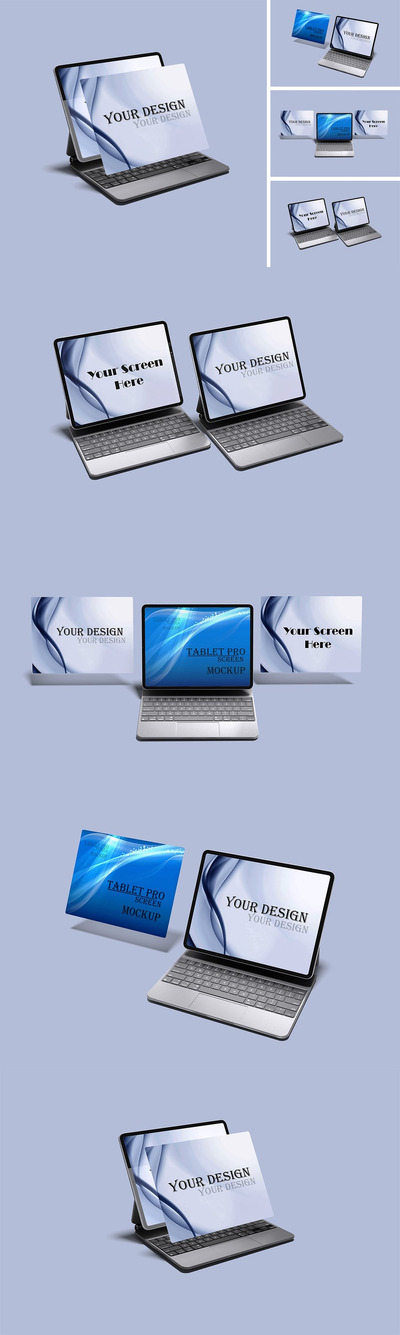 平板电脑屏幕 Pro 样机 (PSD,PDF)