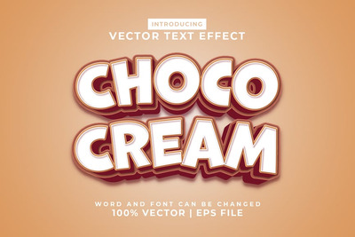 巧克力奶油 3d 矢量可编辑文本效果 (AI,EPS)