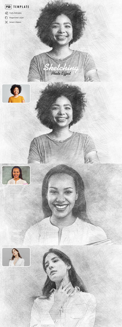 素描照片效果 (PSD)