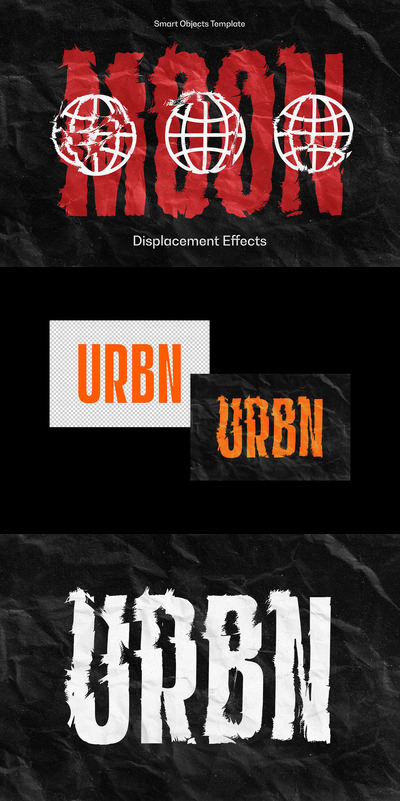 酷炫海报城市位移文本效果 (PSD)