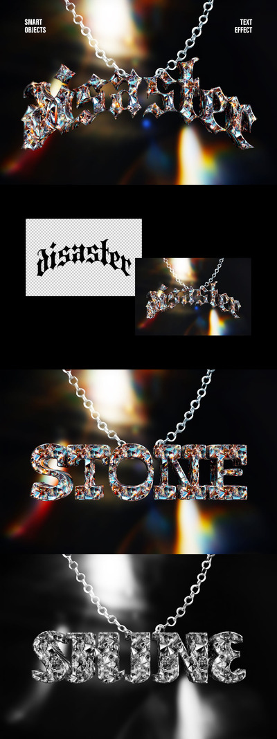 闪闪发光的钻石文字效果 (PSD)