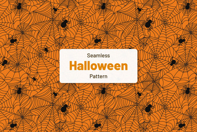 🕷️ 万圣节蜘蛛无缝背景图案 (AI,EPS,PSD,JPG,PNG,SVG)