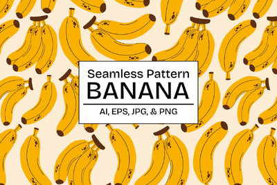 🍌 香蕉图案 (AI,EPS,JPG,PNG)