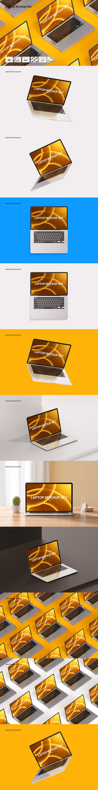 笔记本电脑 Macbook 样机 （PSD）