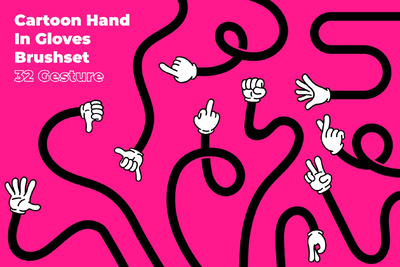 卡通手戴着手套-矢量画笔 (AI)