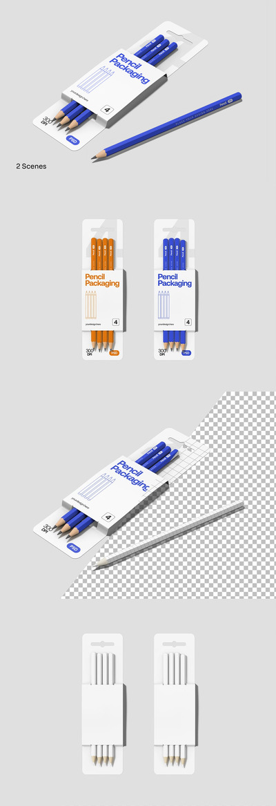 铅笔包装样机 (PSD)