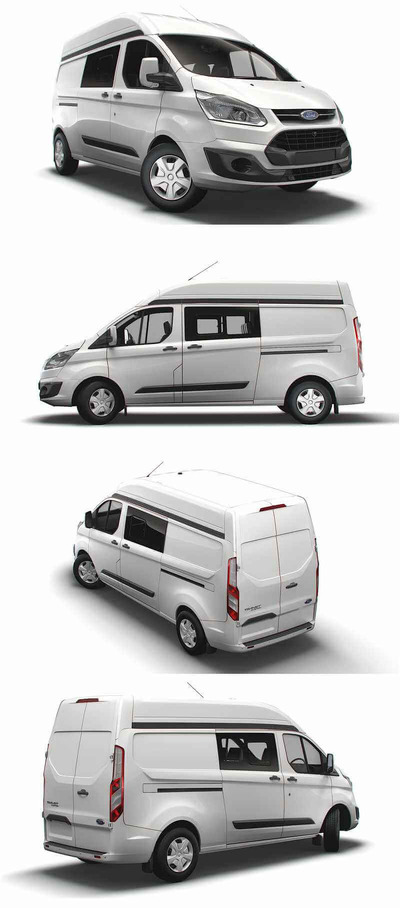 2018款福特Ford Custom L2H2 MPV汽车3D模型（OBJ,FBX,MAX,LWO,C4D）