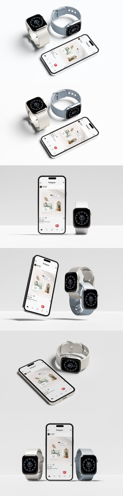 Phone 14 Pro 和智能手表样机（PSD、PDF）