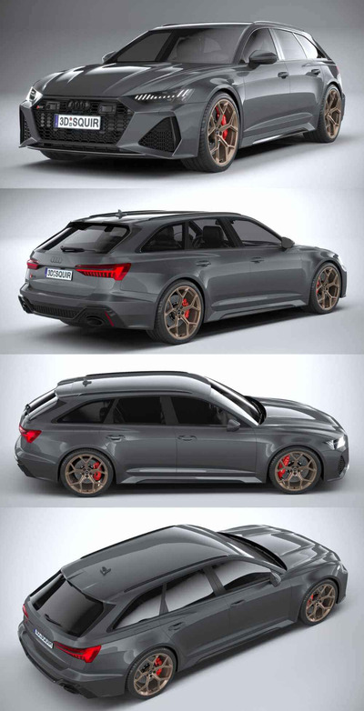 2024款奥迪Audi RS6 Avant汽车3D模型（OBJ,FBX,MAX）