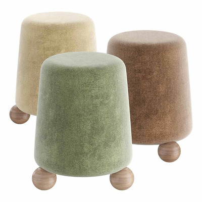 带脚轮的Londri坐垫凳3D模型（OBJ,MAX）