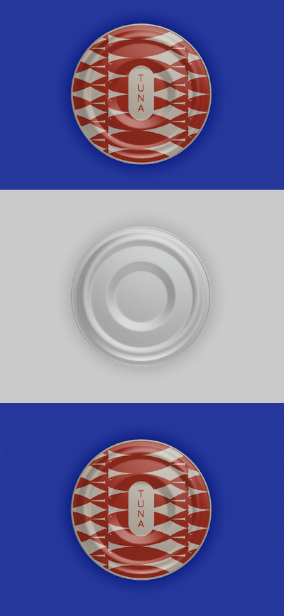 锡金枪鱼罐头样机的顶视图 (PSD)