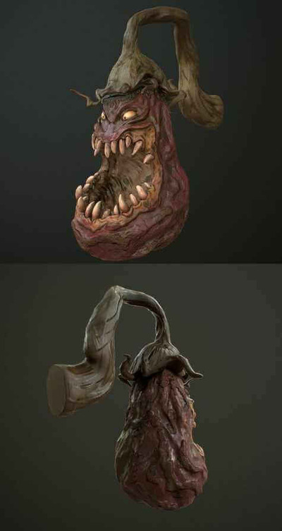 茄子怪物 万圣节装饰3D模型（OBJ,FBX）