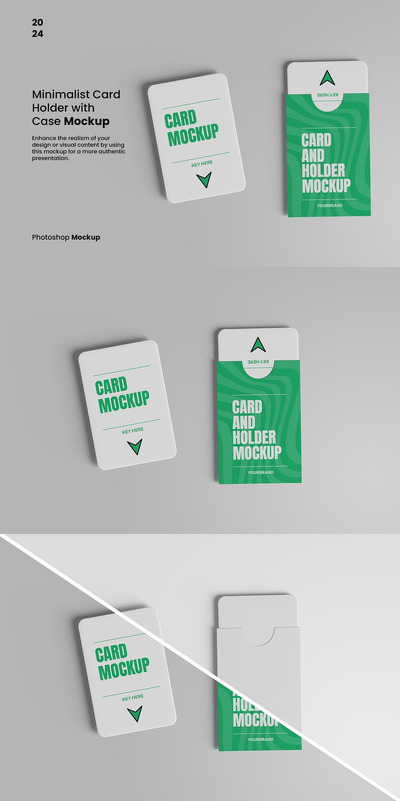 带案例样机的极简卡包 (PSD)