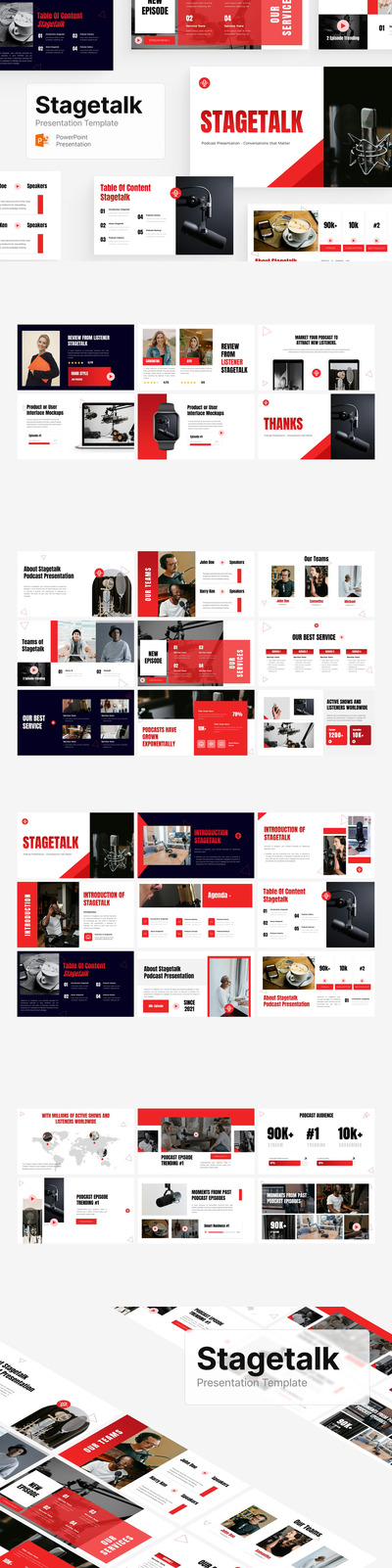 播客 PPT模版 (PPTX)