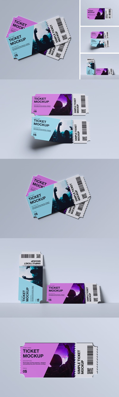 门票样机 (PSD,PDF)