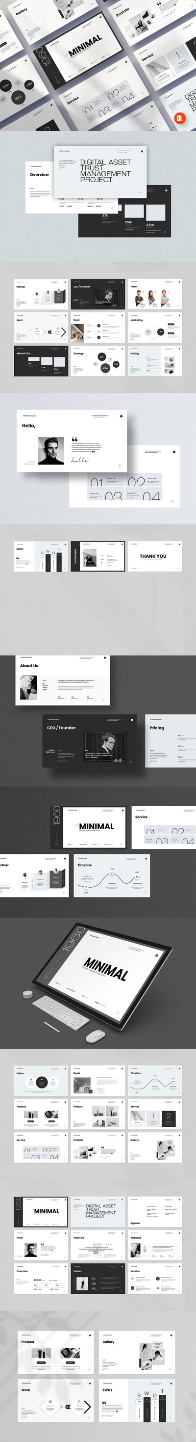 极简主义的商业提案 PPT模版 (PPTX)