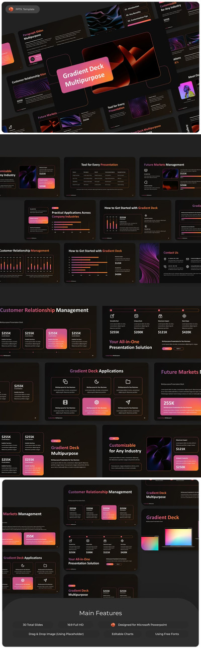 渐变设计多用途PPT模版 (PPTX)