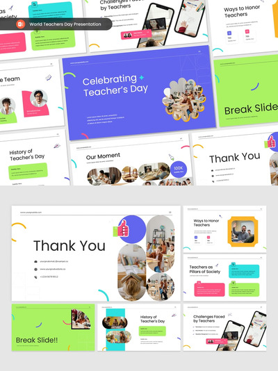世界教师日演示文稿 PPT模版 (PPTX)