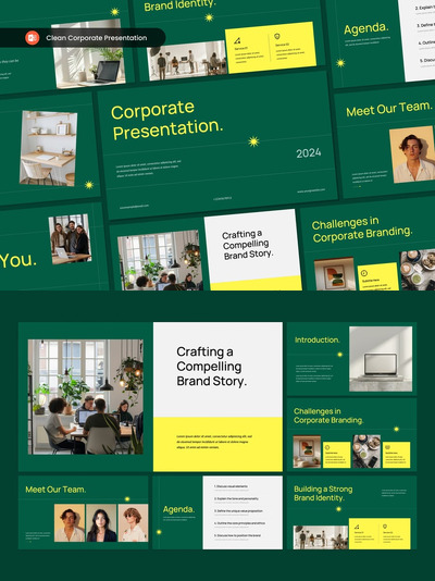 简介的企业演示文稿 PPT模版 (PPTX)