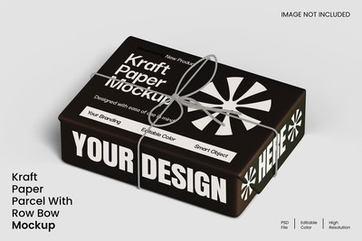 带行弓样机的牛皮纸包裹 (PSD)