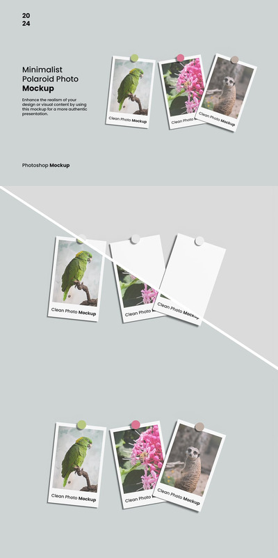 极简宝丽来照片样机