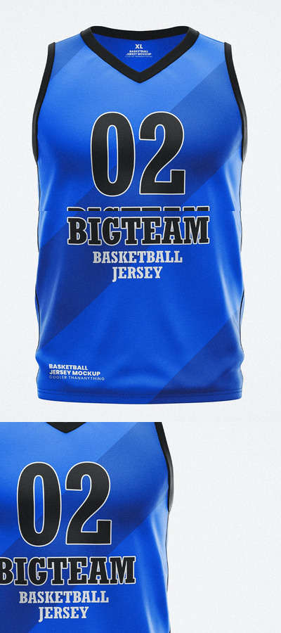 篮球球衣衬衫样机模板 (PSD)