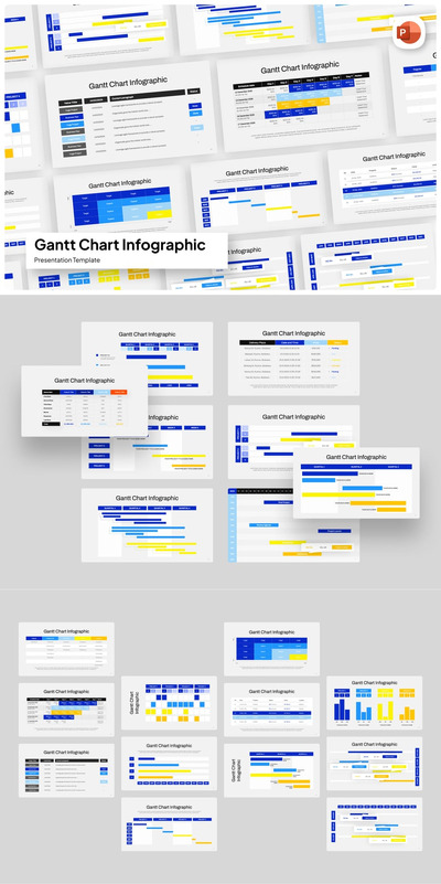 甘特图演示PPT模版 (PPTX)