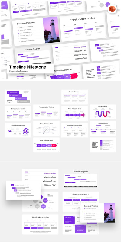时间表里程碑演示PPT模版 (PPTX)