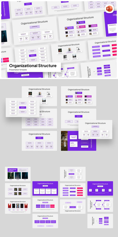 组织结构模板PPT模版 (PPTX)