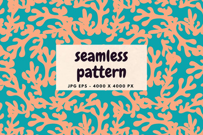 蓝色图案与珊瑚 (EPS,JPG)