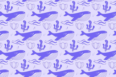 鲸鱼图案设计 (AI,EPS)