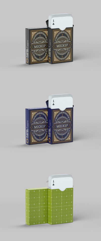 带扑克牌样机的盒子 (PSD)