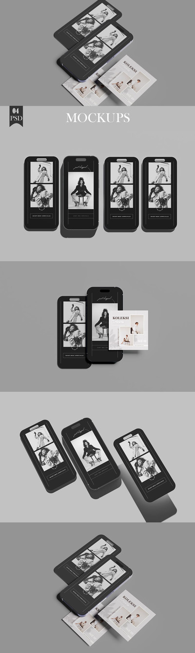 极简主义  Instagram 帖子和故事 (PDF,PSD)