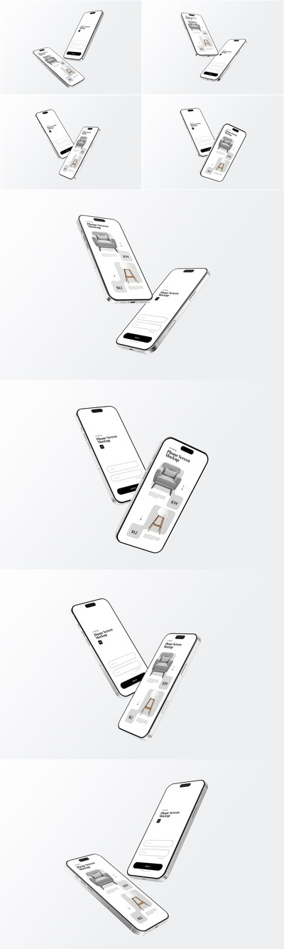 悬浮手机屏幕样机 V2 (PSD)