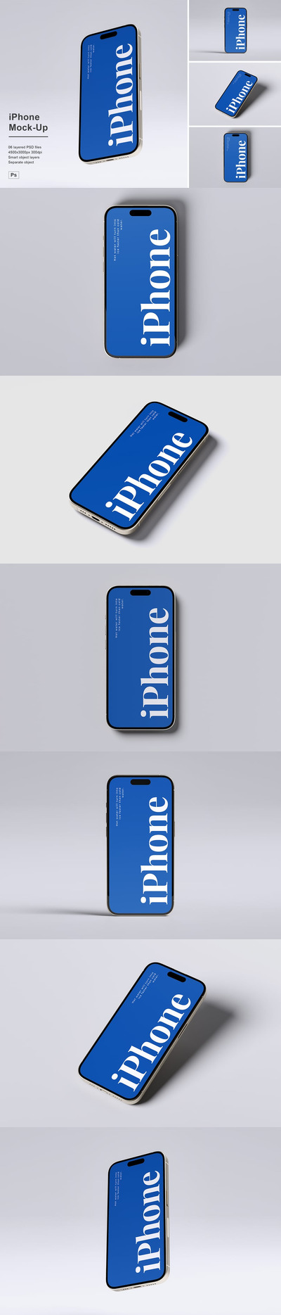 iPhone 手机屏幕样机 (PSD,PDF)