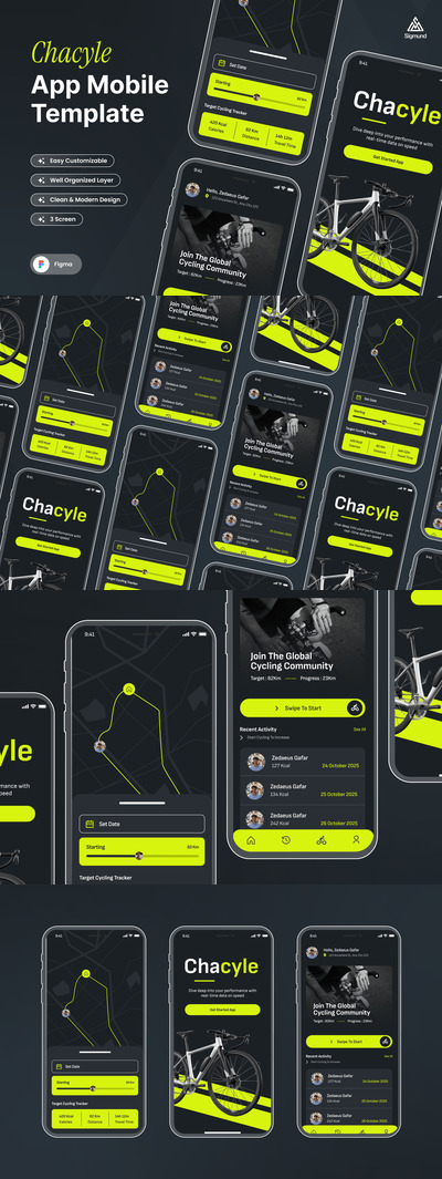 自行车追踪器应用APP UI KIT (FIG)