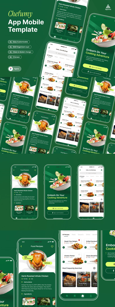 食品食谱应用APP UI KIT (FIG)