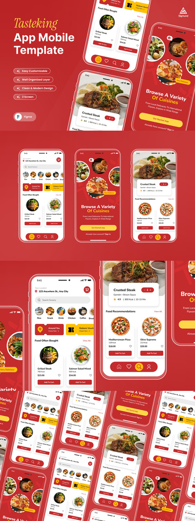 外卖食品应用程序移动用APP UI KIT (FIG)