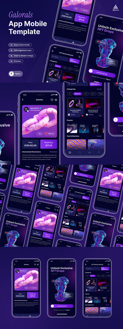 NFT 市场应用APP UI KIT (FIG)