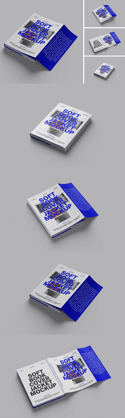 软书封面夹克样机 (PDF,PSD)