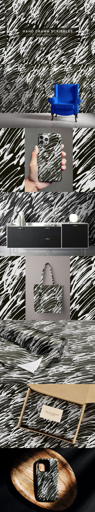 手绘涂鸦矢量艺术无缝图案（AI,EPS,JPG,SVG）