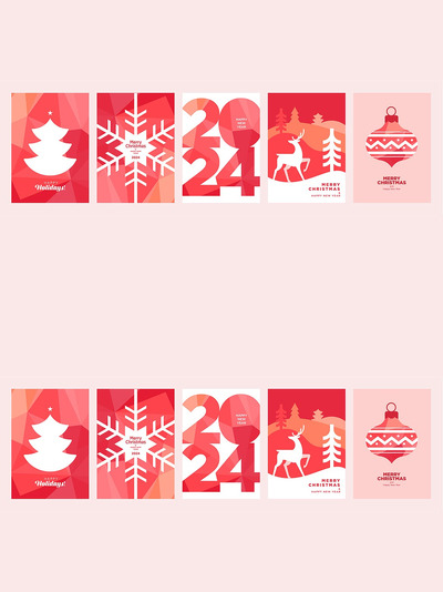 圣诞节和新年贺卡 (EPS,JPG)