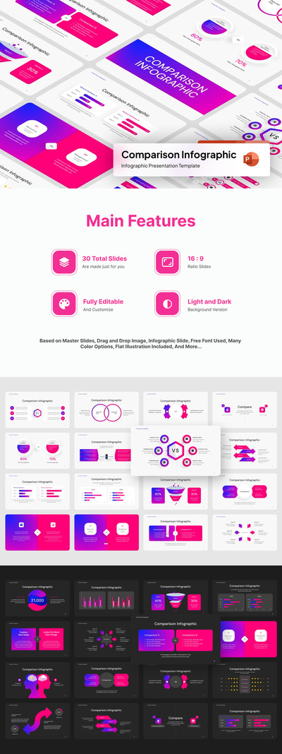 比较信息图 PPT模版 (PPTX)