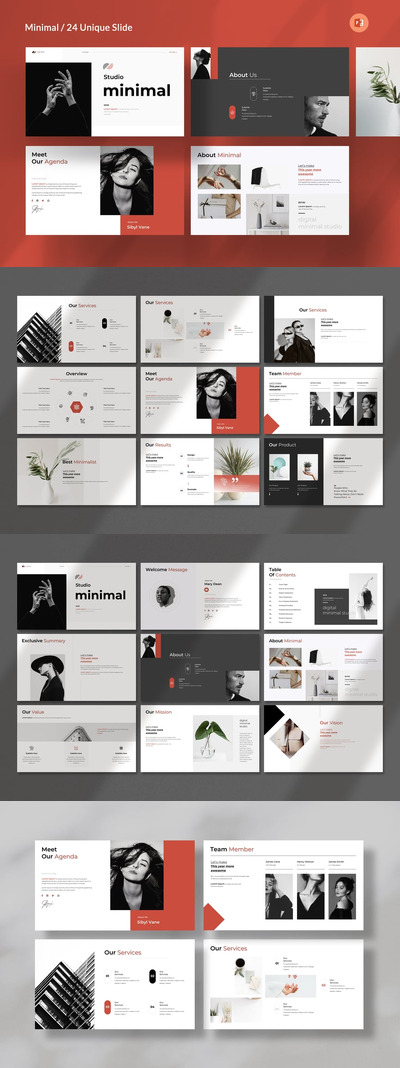 极简主义演示模板PPT模版 (PPTX)