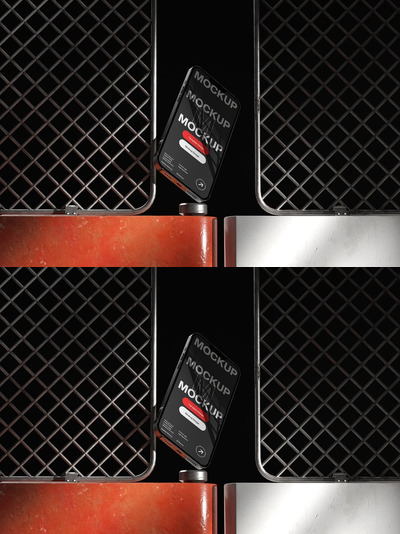 工业风格手机样机展示 (PSD)