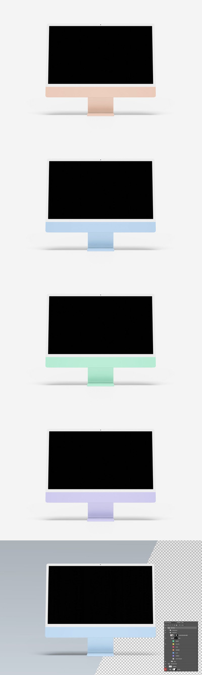 iMac 24寸电脑样机 (PSD)