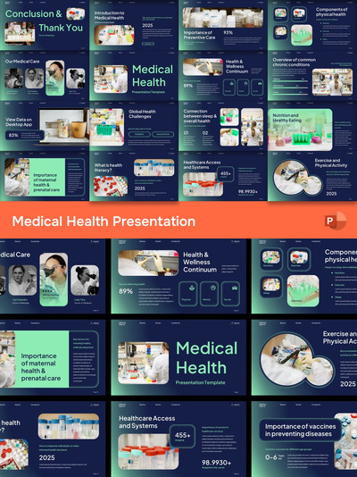 医疗健康 PPT模板 (PPTX)