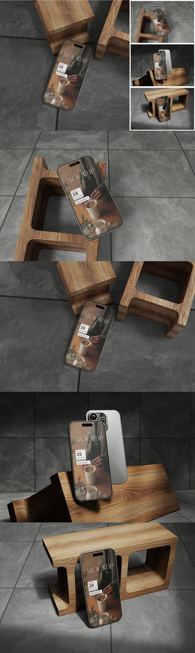 iPhone 16 Pro Max智能手机样机 (PSD)