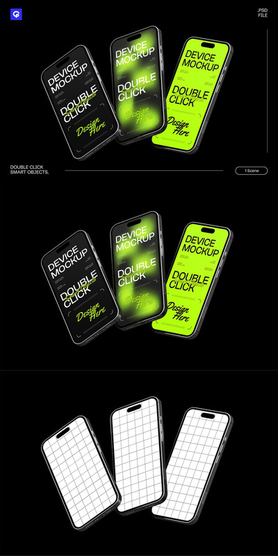 iPhone 16 Pro 手机样机 004 (AI,EPS,PSD)