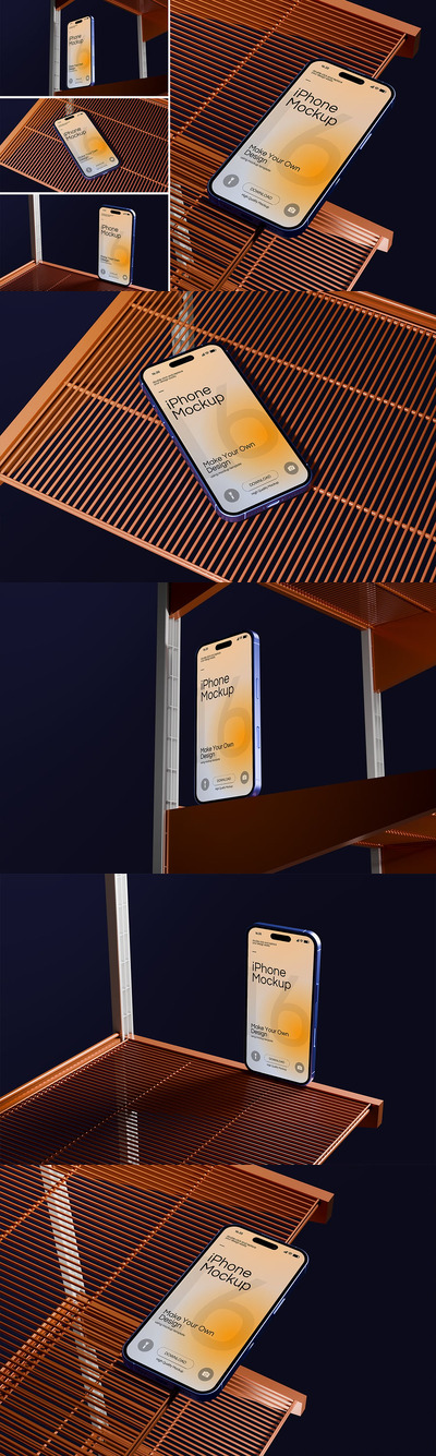 iPhone 16 手机样机 (PSD)